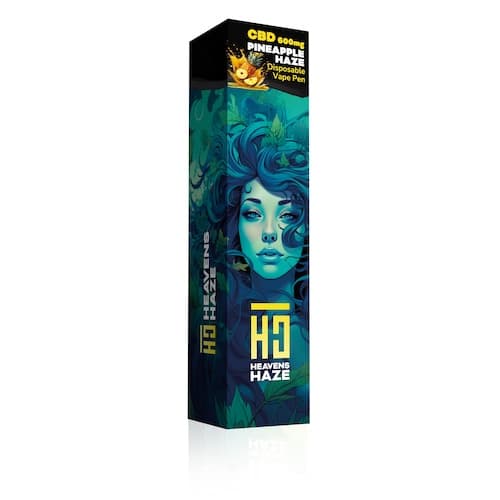 HEAVENS HAZE Disposable Vape Pen Pineapple Haze CBD 600mg 1ml