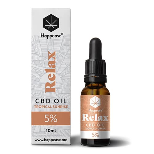 Happease Relax CBD Olej Tropical Sunrise 5% 500mg 10ml