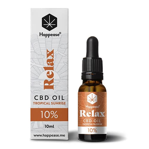 Happease Relax CBD Olej Tropical Sunrise 10% 1000mg 10ml