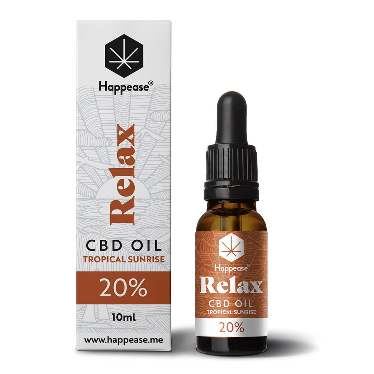 Happease Relax CBD Olej Tropical Sunrise 20% 2000mg 10ml